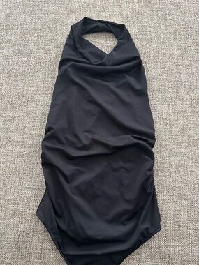 Bershka Black One-Shoulder Halter Dress
